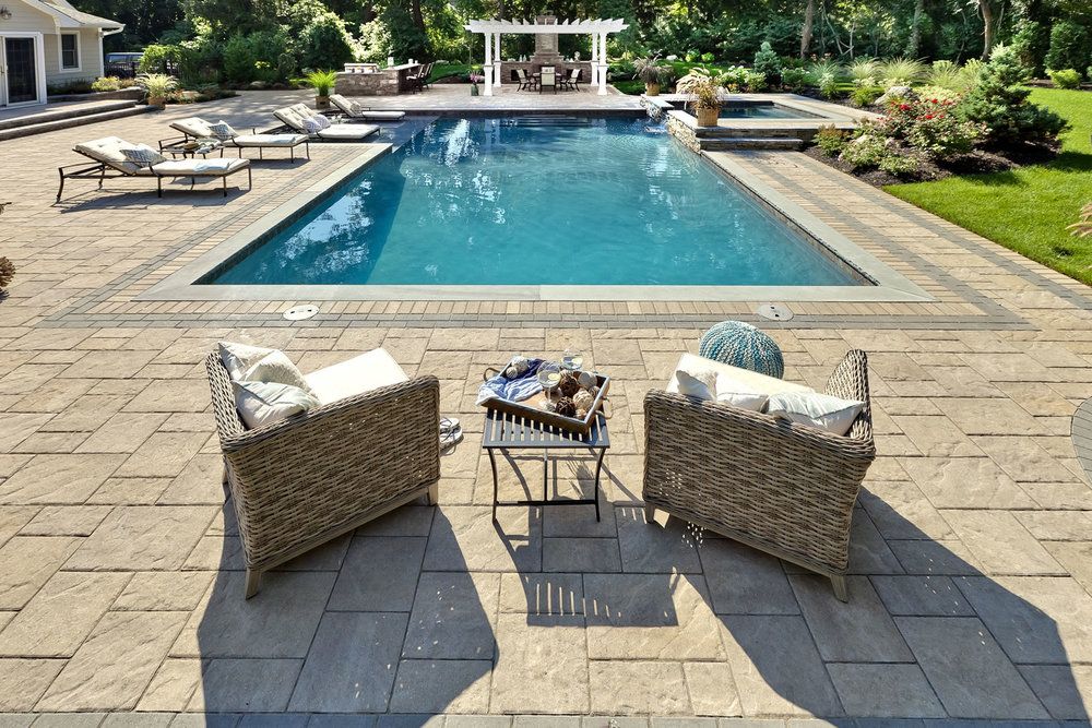 Pool deck paving